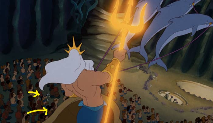 Mickey and Mouse in the crowd in &quot;The Little Mermaid&quot;