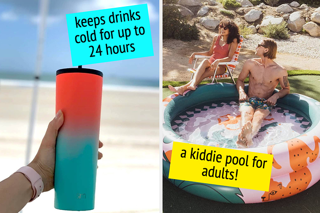 water tumbler on the left and kiddie pool on the right