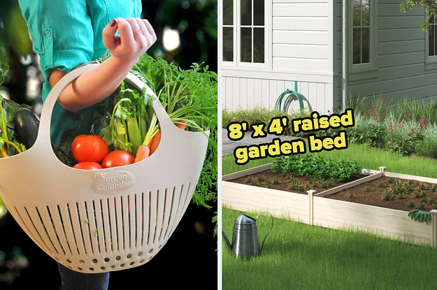 model using garden colander for veggies / a 8' x 4' raised garden bed
