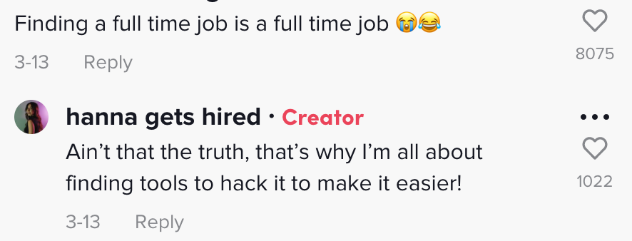 TikTok commenters responding to the video