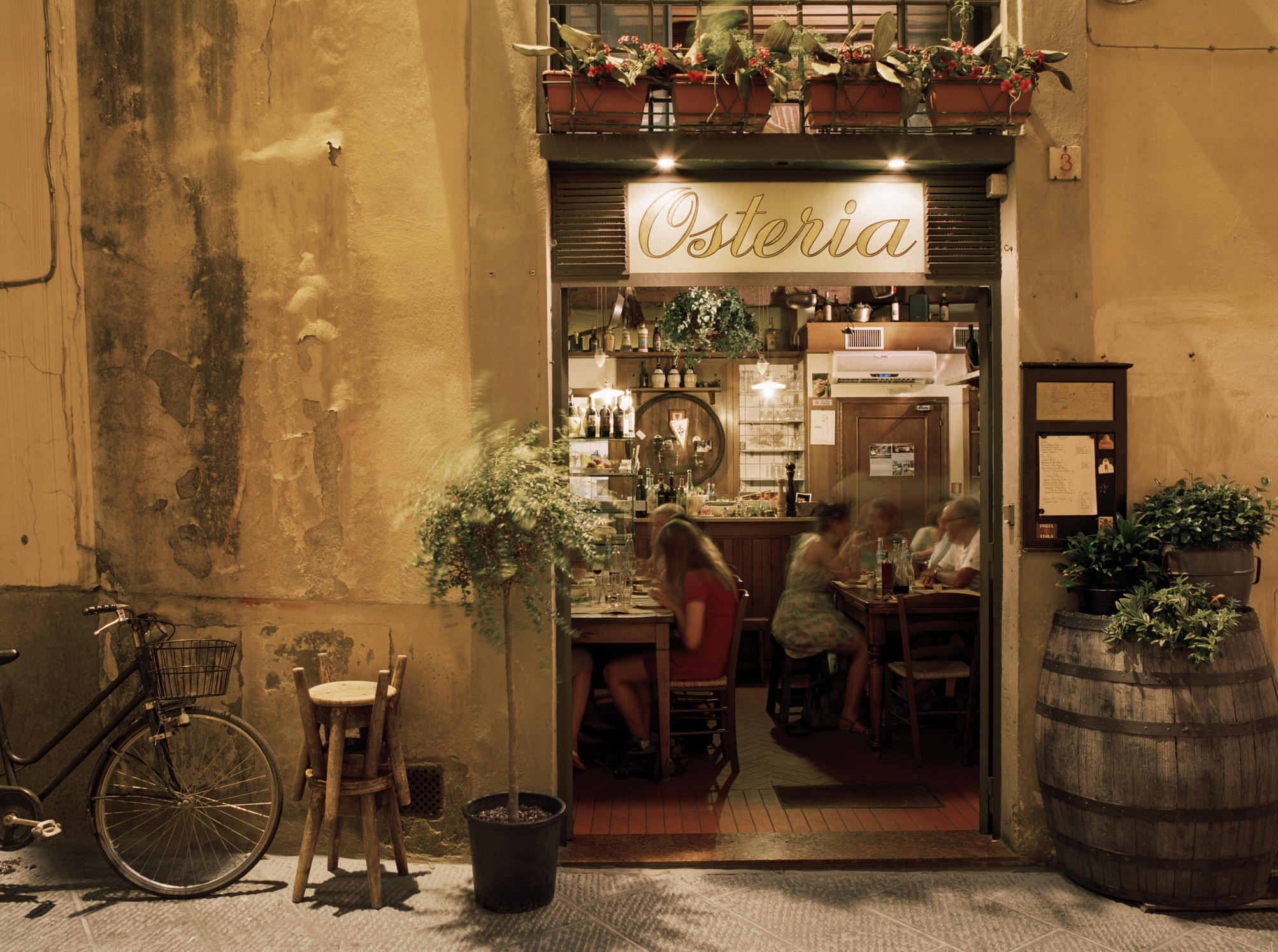 People dining inside an osteria
