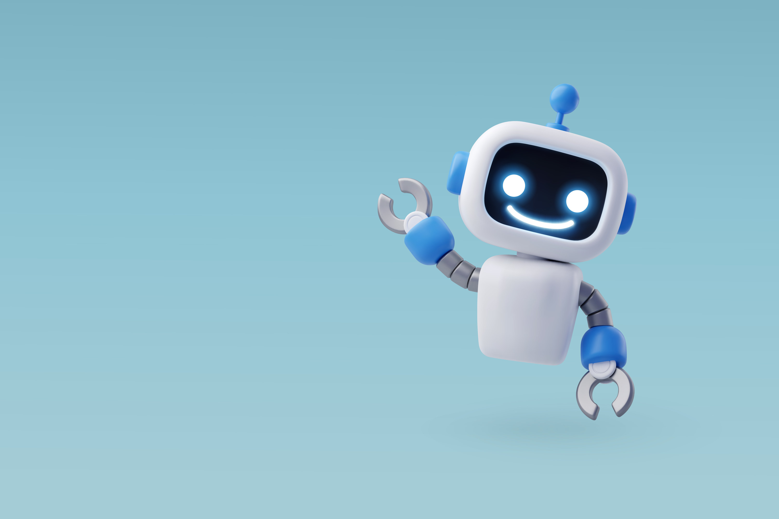 friendly robot waving