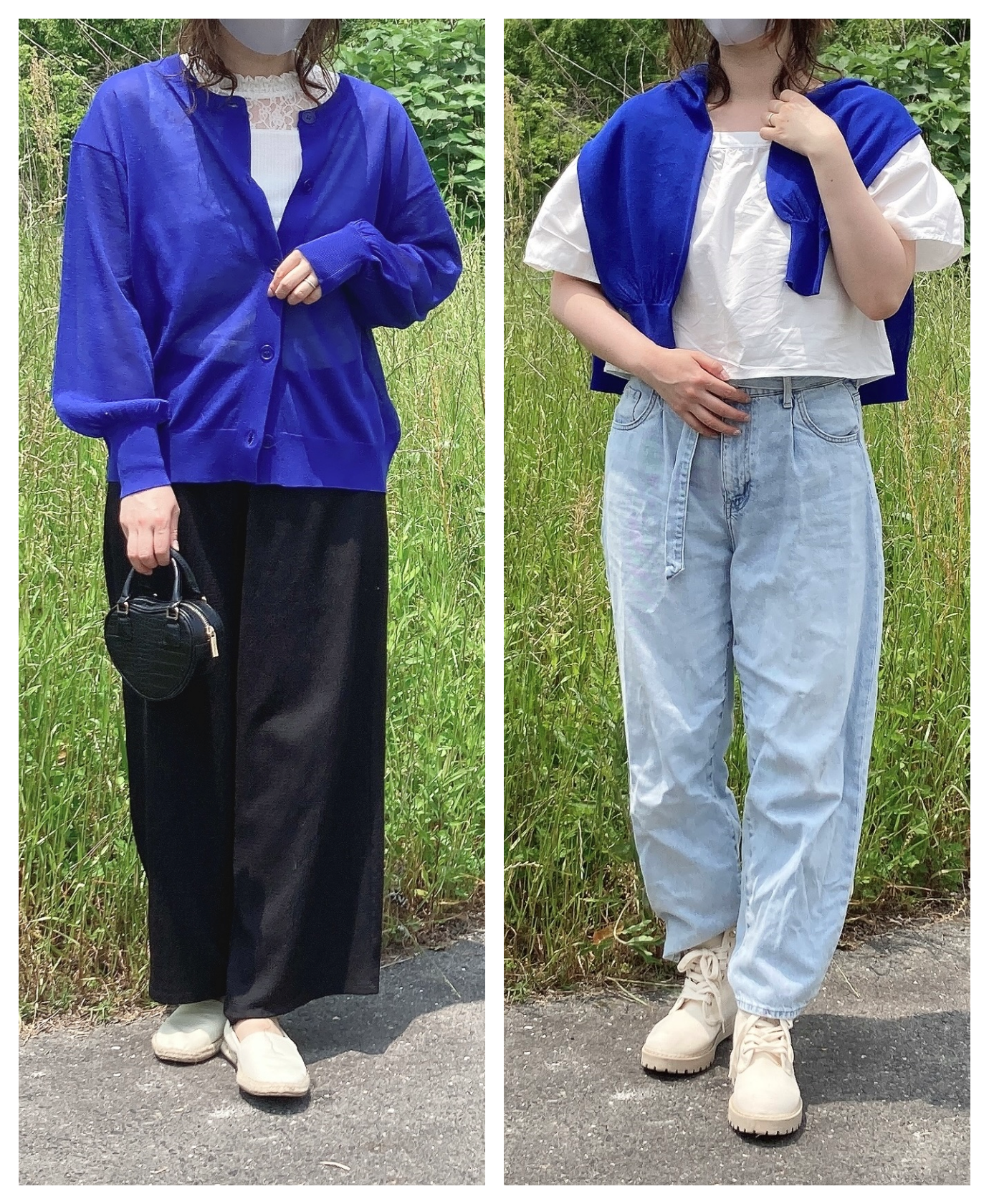 GLOBAL WORK（グリーバルワーク）のオススメのカーディガン「シアークルー2WAYカーディガン」のコーディネート