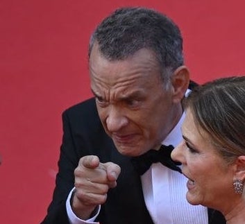 Closeup of angry Tom Hanks
