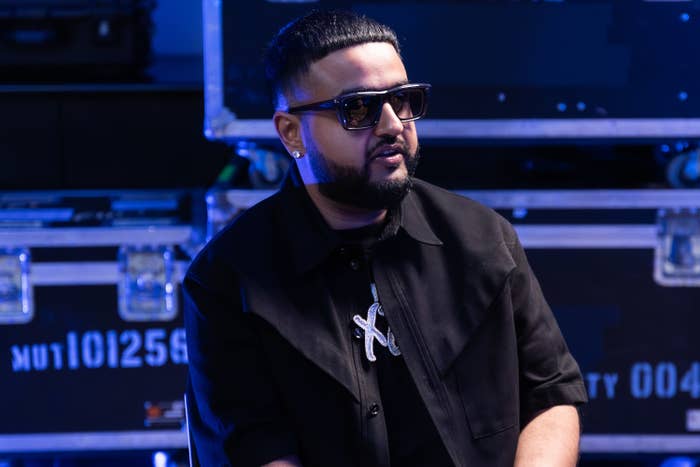 Nav being interviewed at Scotiabank Arena