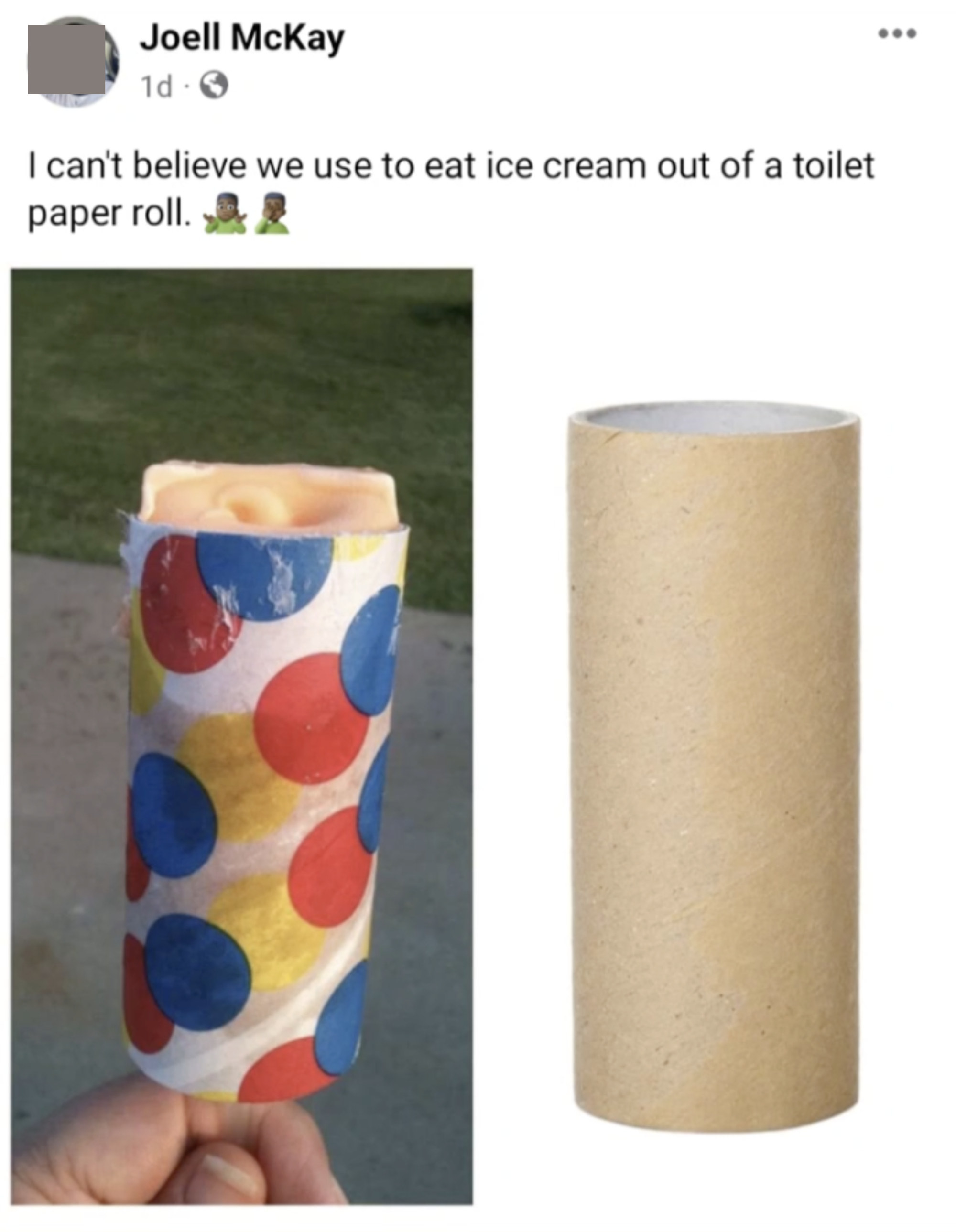 A push pop side-by-side with a toilet paper roll