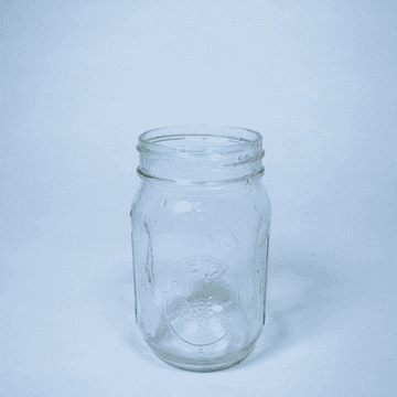 a glass with ice in it