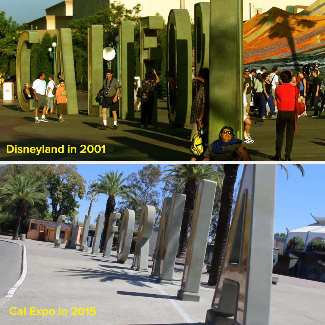 the letters outside of disneyland and then outside of cal expo