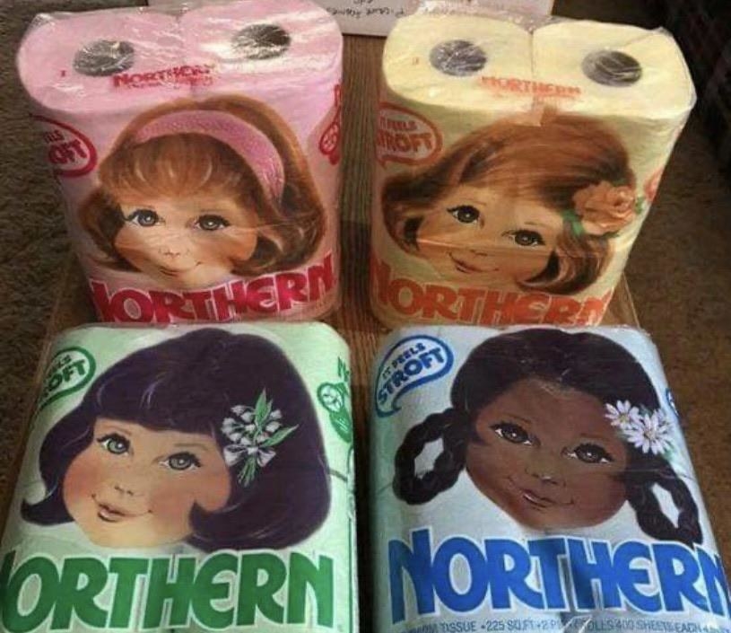 different rolls of toilet paper