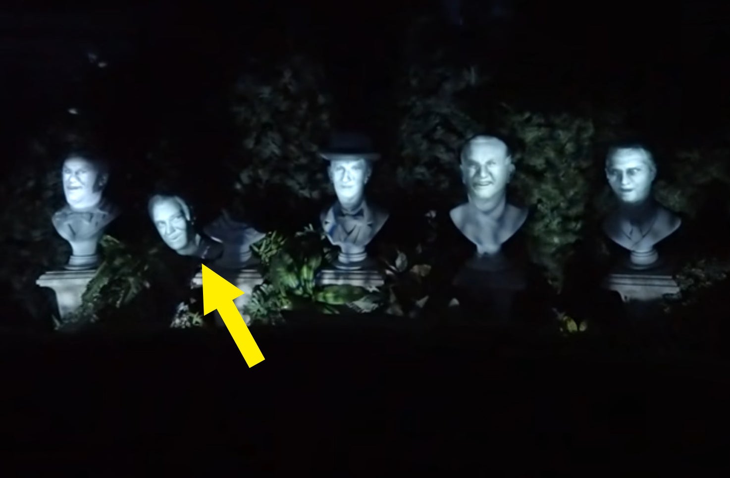 arrow pointing to his face