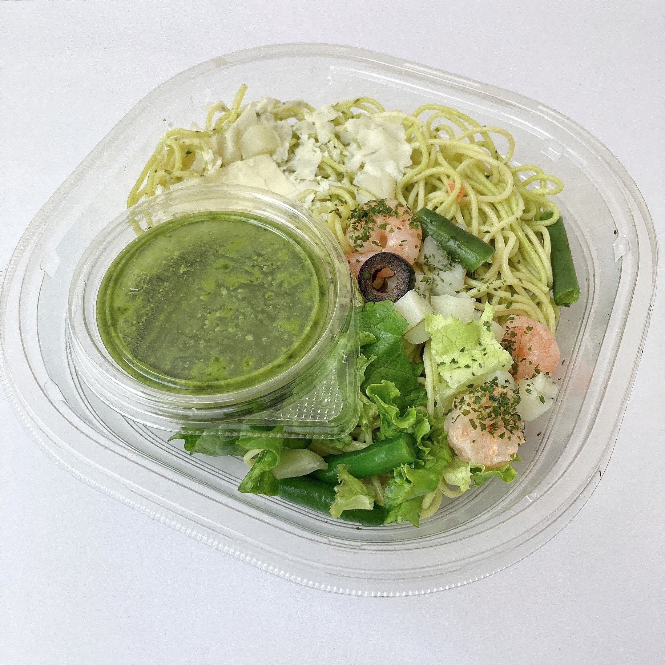 セブン-イレブンのオススメのパスタ「海老の冷製バジルソースパスタ」