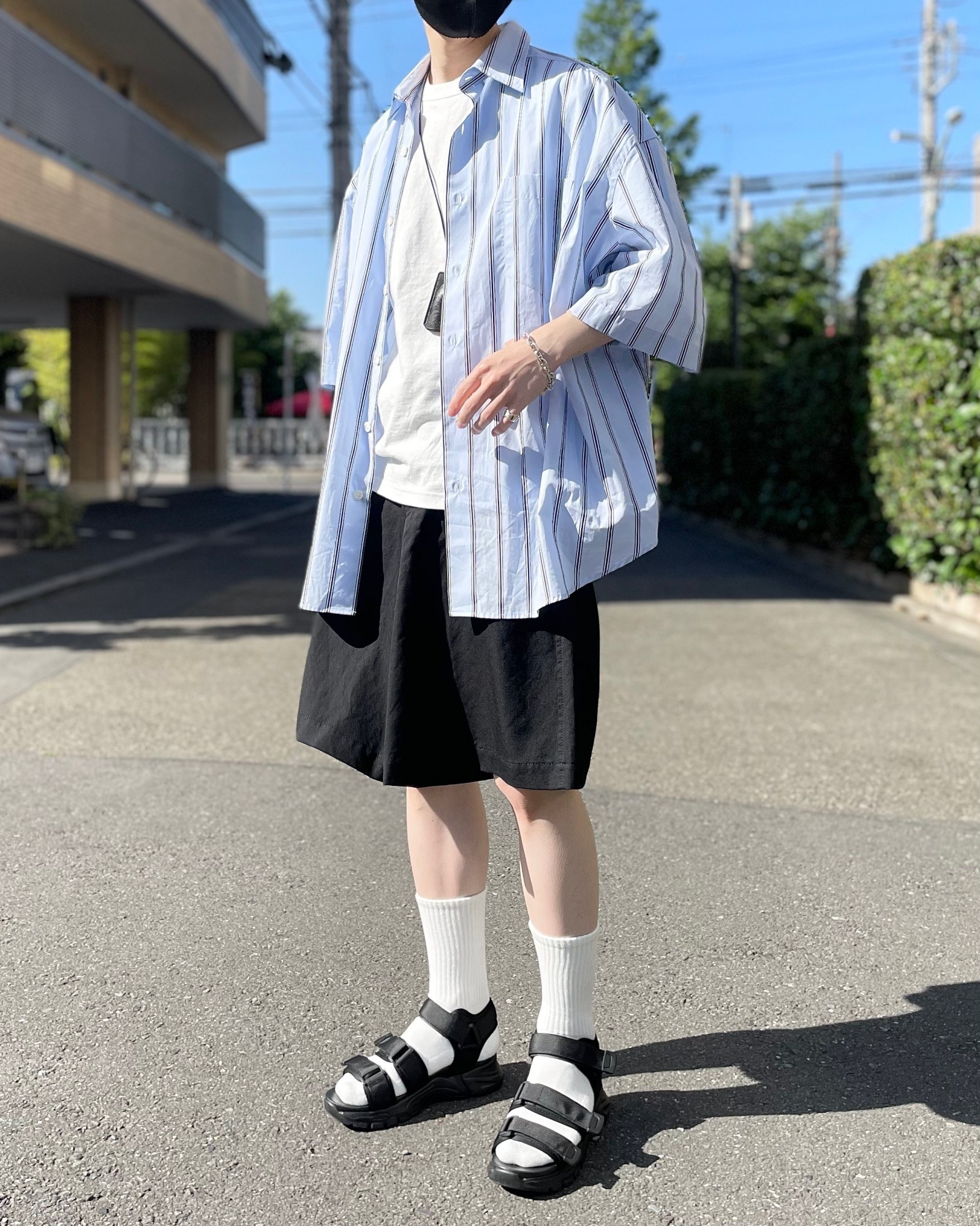 GLOBAL WORK（グローバルワーク）のおすすめのメンズアイテム「らくエアスポーツサンダル」のコーディネート