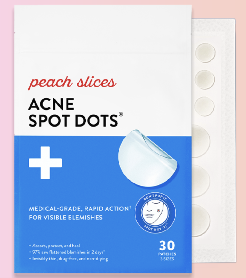 the packet of patches with some sticking out behind it