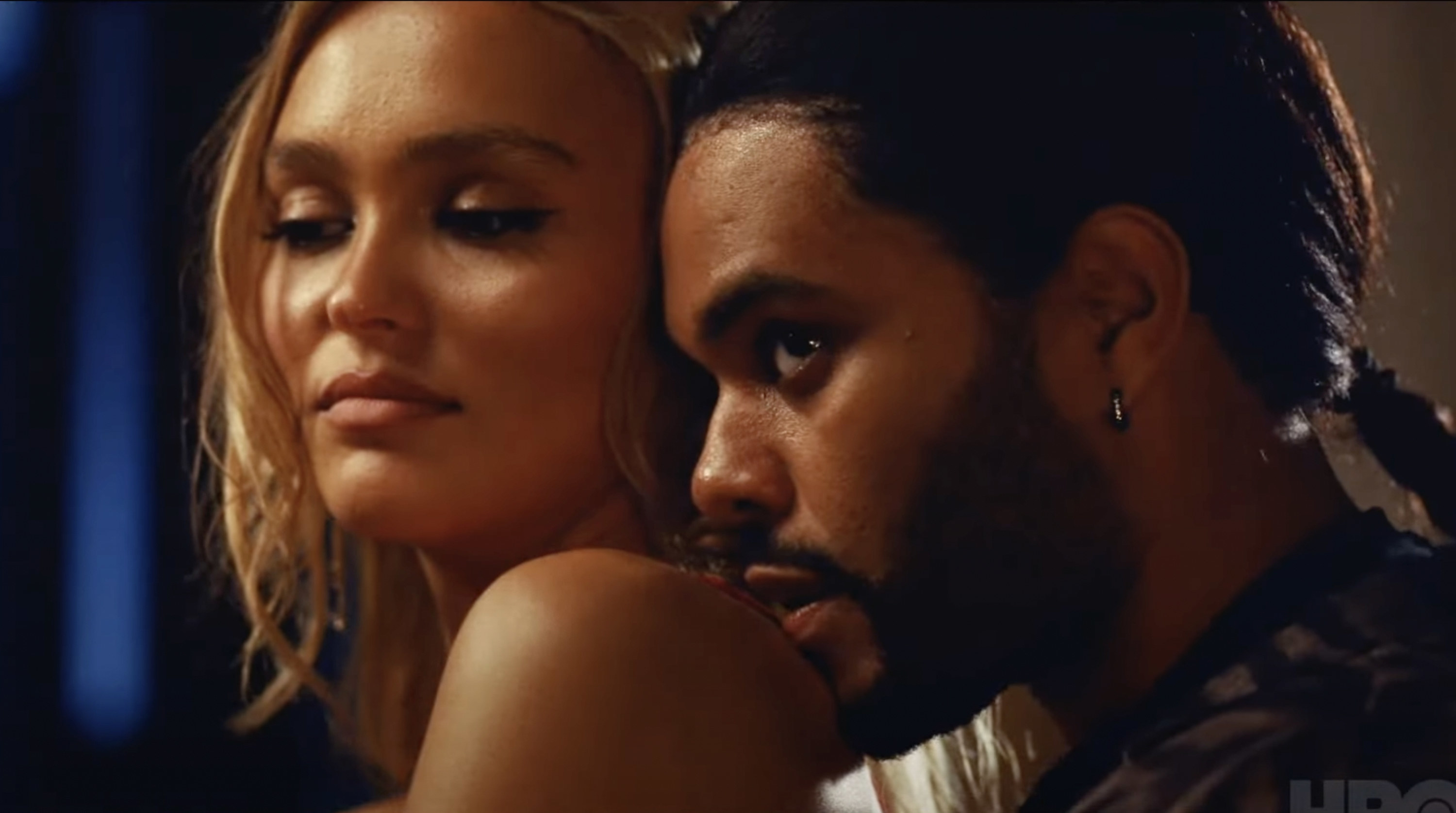 Lily-Rose and Abel in a scene from The Idol