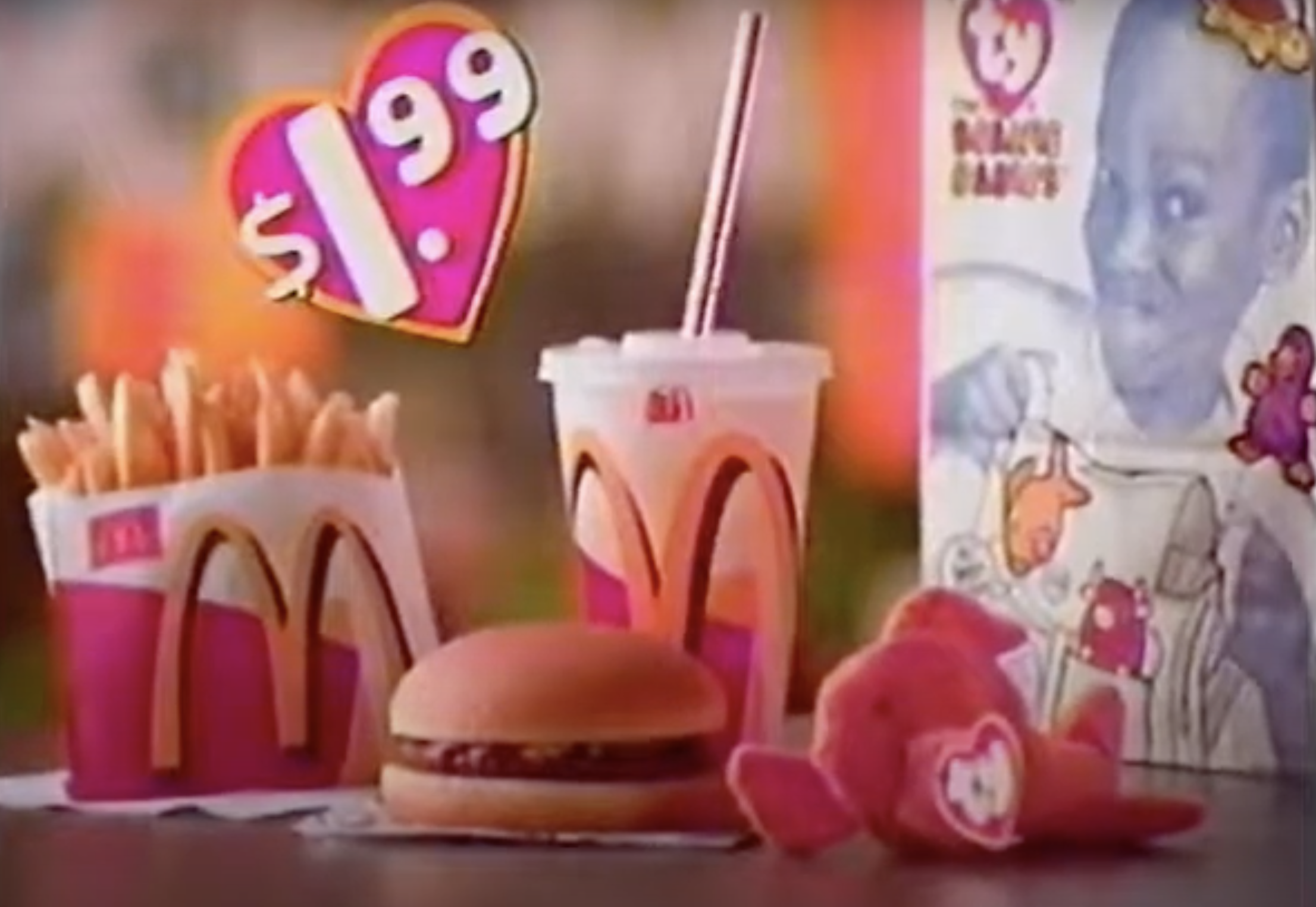teenie beanie babies with a happy meal commercial