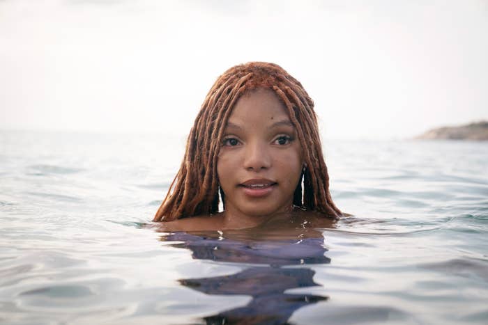 Ariel looking out from the sea