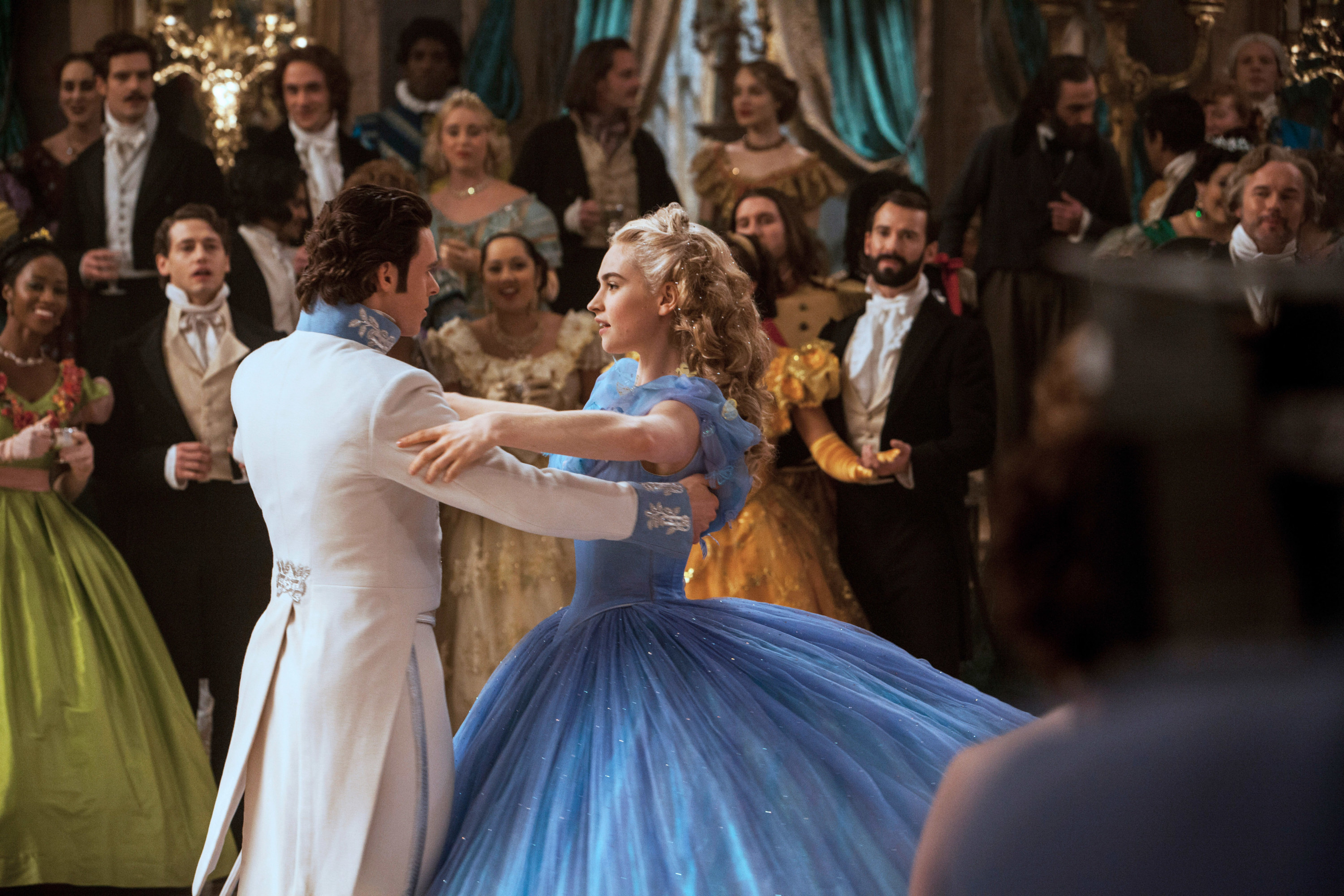 The Prince and Cinderella dancing in the live-action version