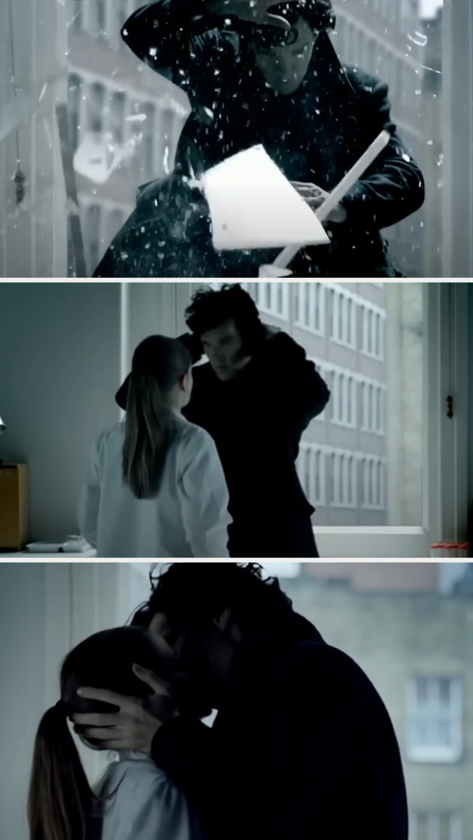 Molly and Sherlock kissing
