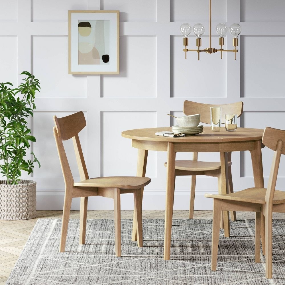 The table with chairs in a dining room
