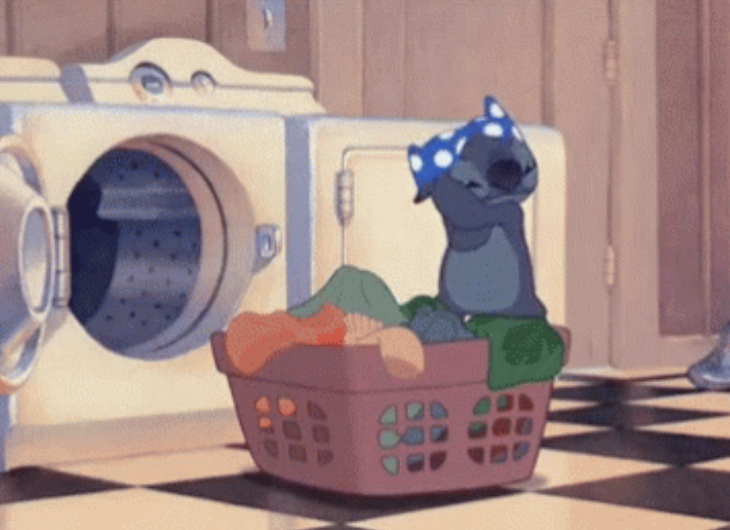 lilo and stitch doing laundry
