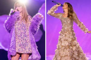 Taylor Swift performing during The Eras Tour