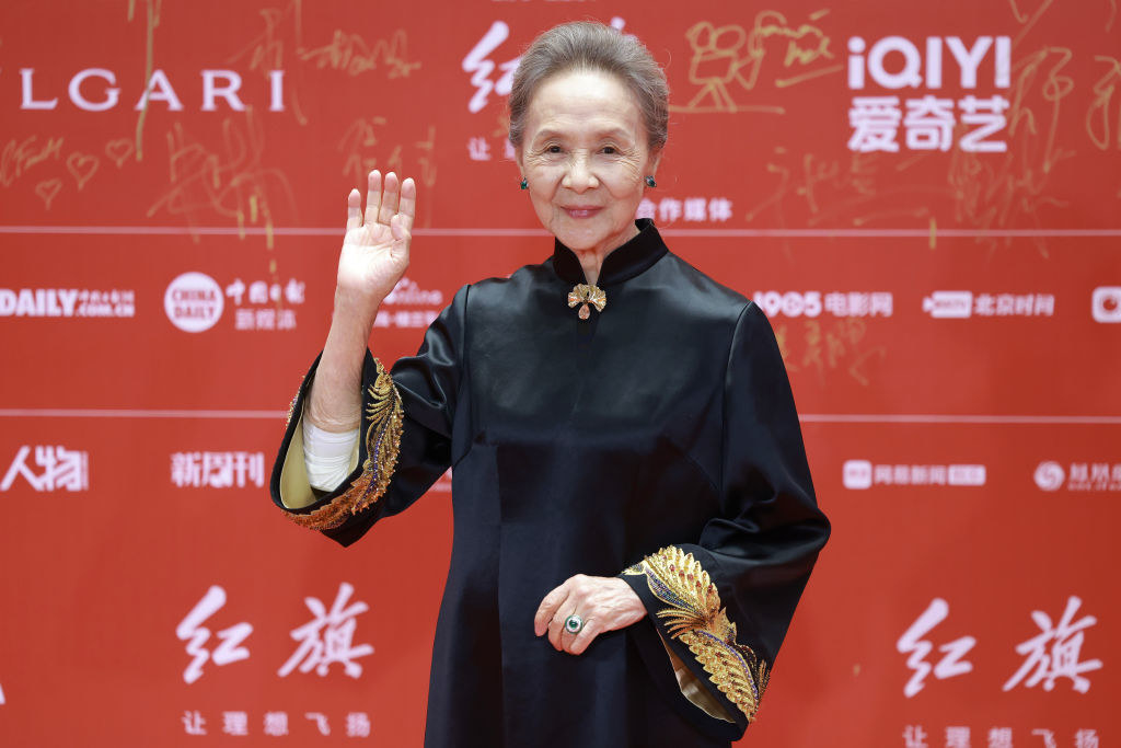 Actress Wu Yanshu arrives at closing ceremony red carpet for the 2023 Beijing International Film Festival