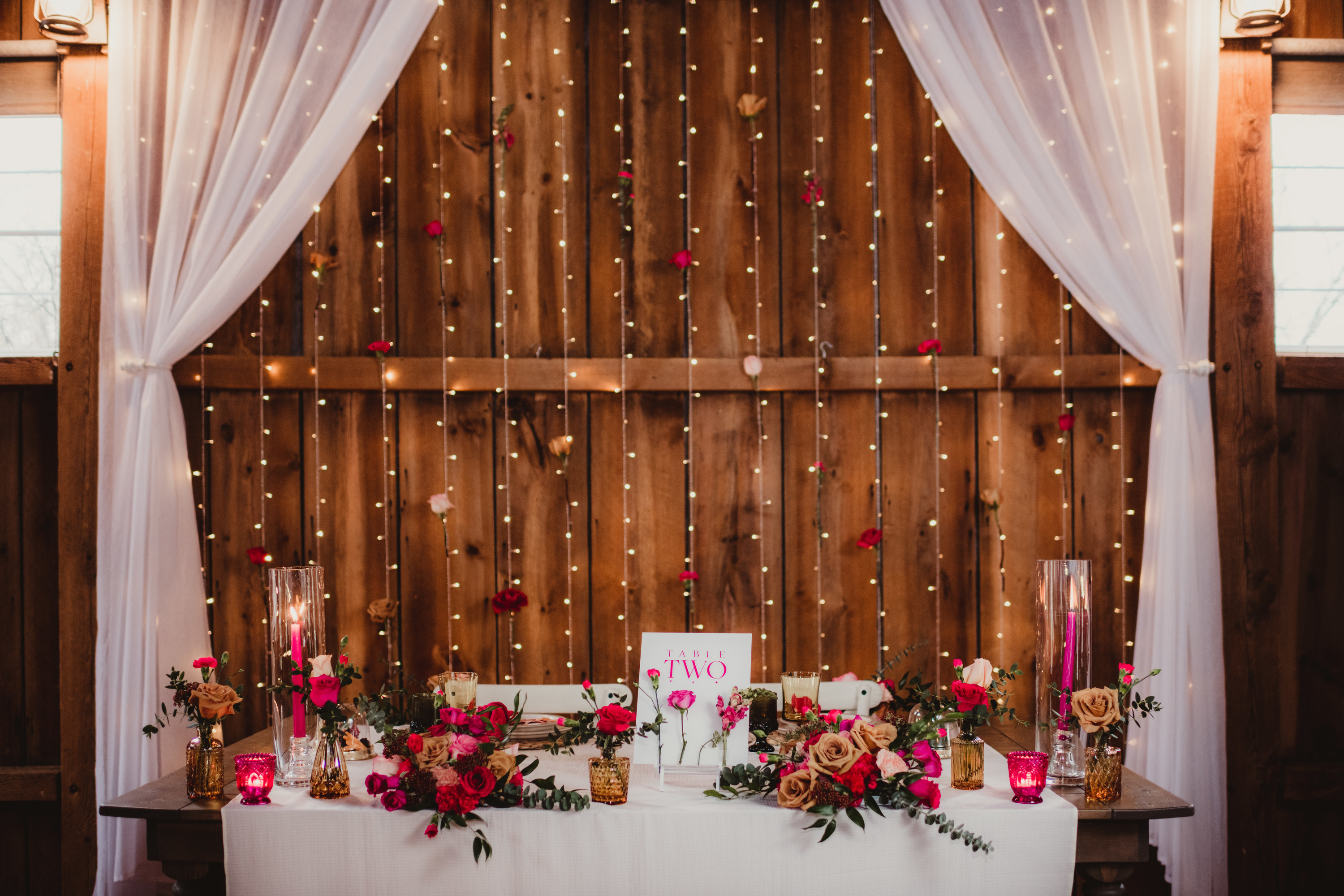 A table at a wedding
