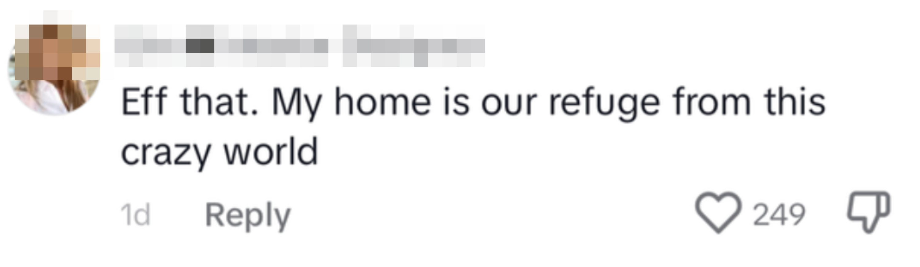 Eff that. my home is our refuge from this crazy world