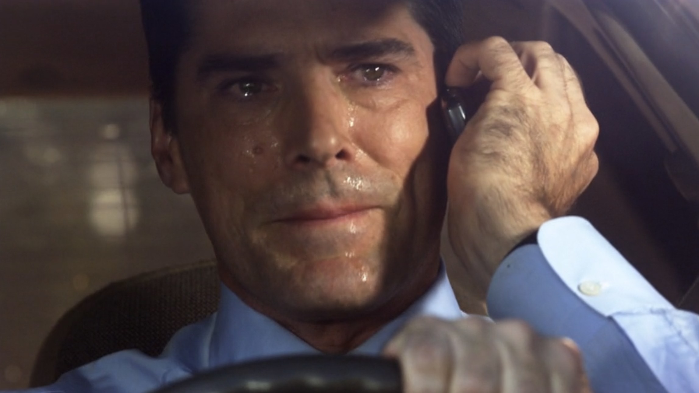 hotch crying on the phone in criminal minds