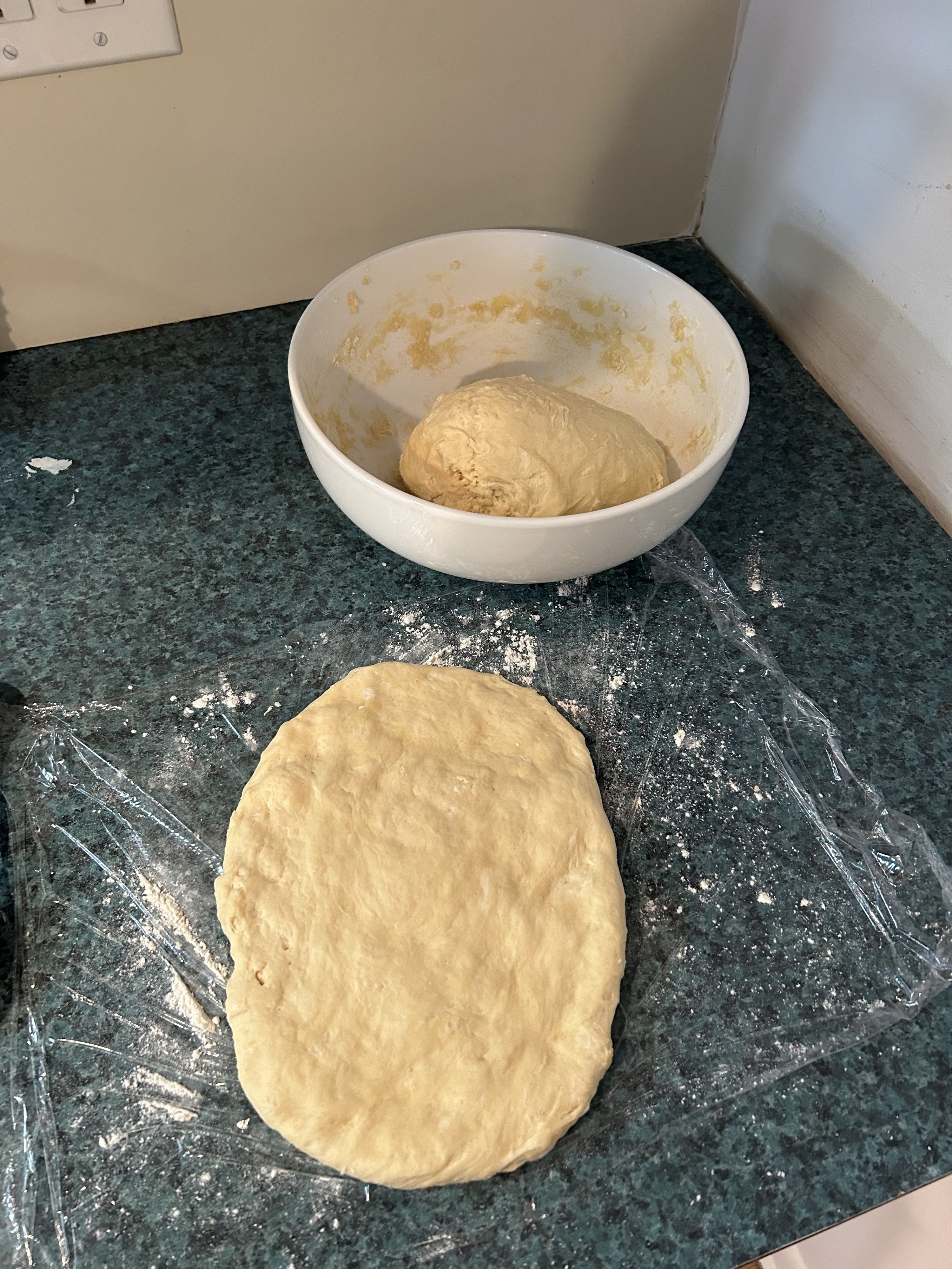 dough being separated