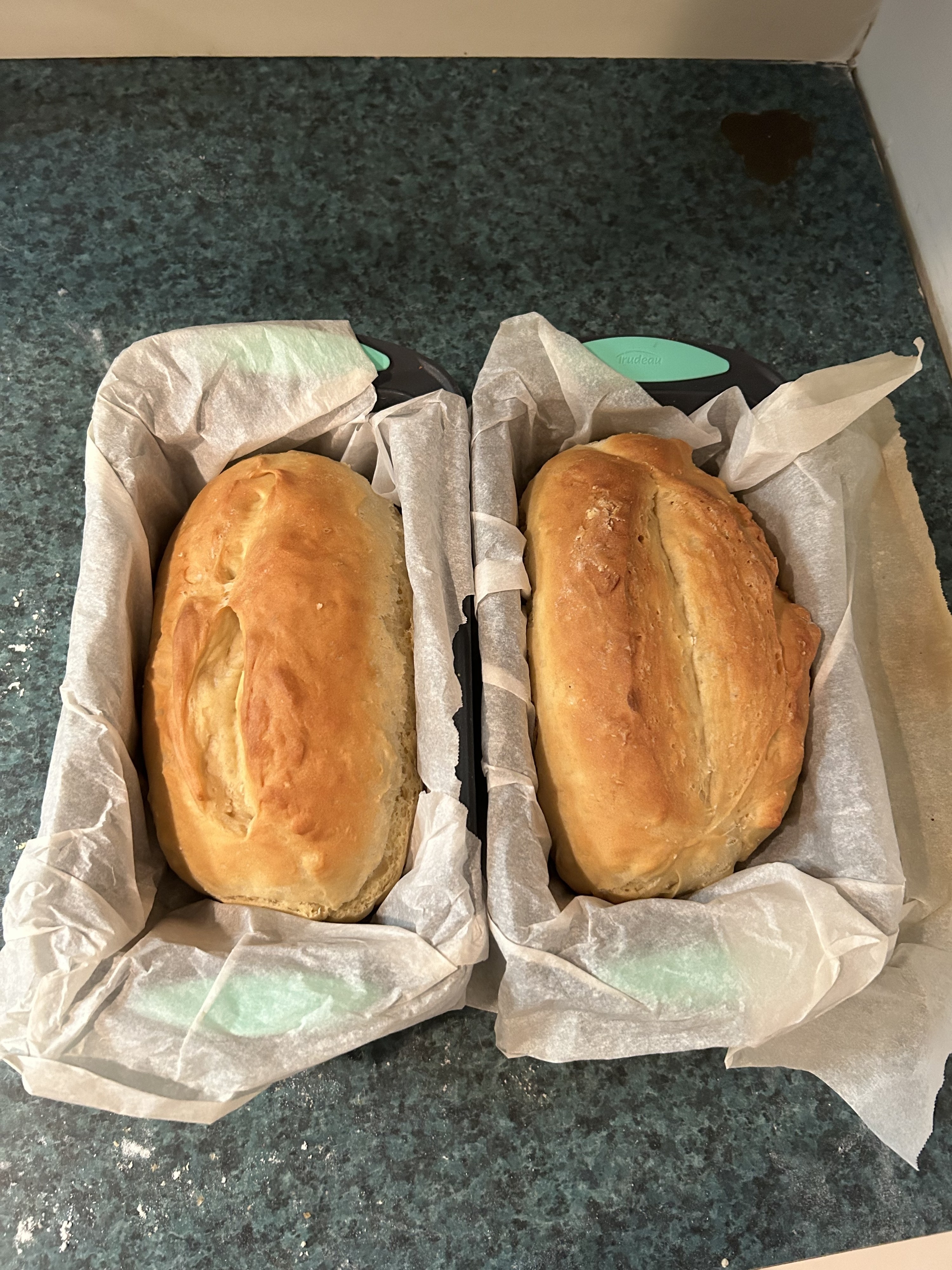 two baked loaves