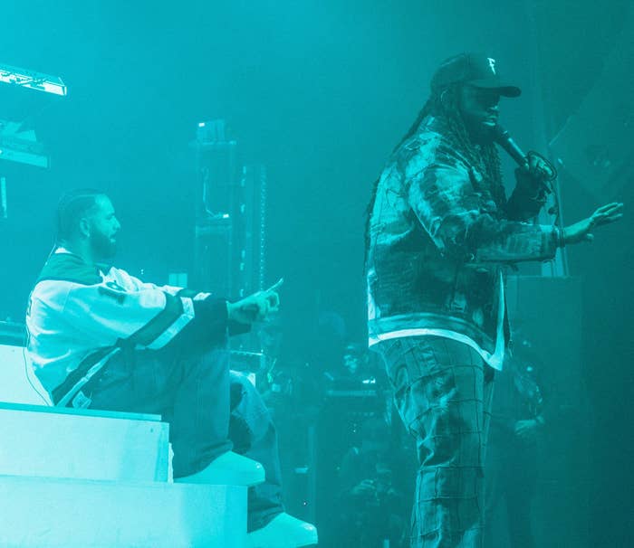 Drake and Partynextdoor performing
