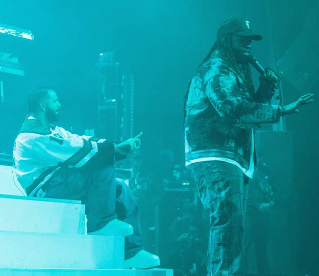 Drake and Partynextdoor performing