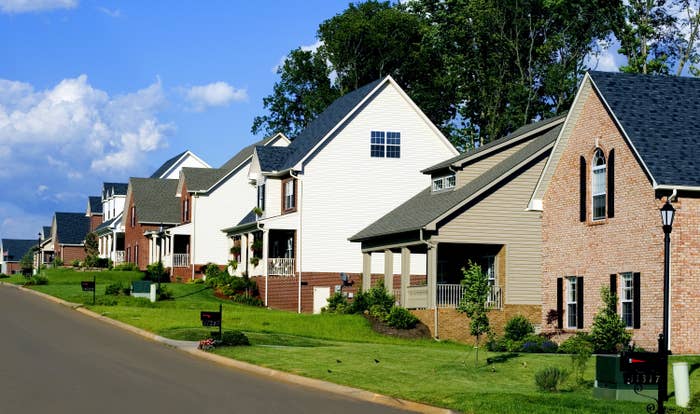 row of houses on a suburban street