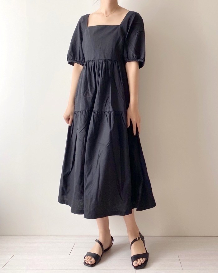 UNIQLO(ユニクロ)のオススメのワンピース「リネンブレンドシャーリングワンピース」
