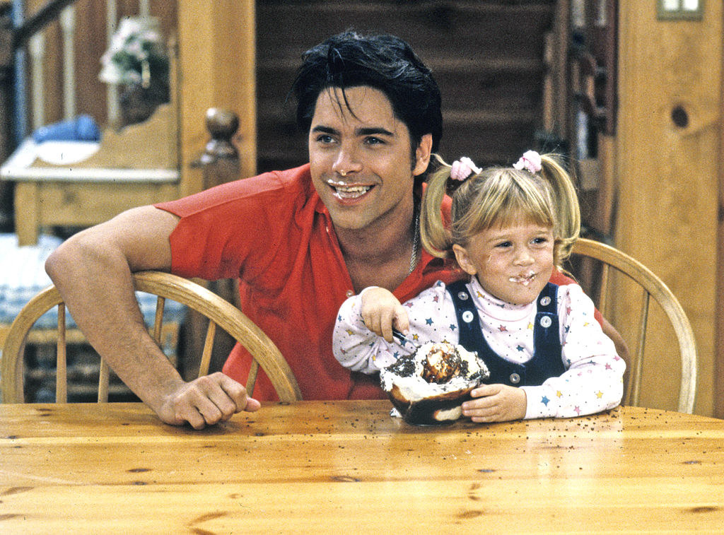 uncle jesse and michelle with ice cream on their faces