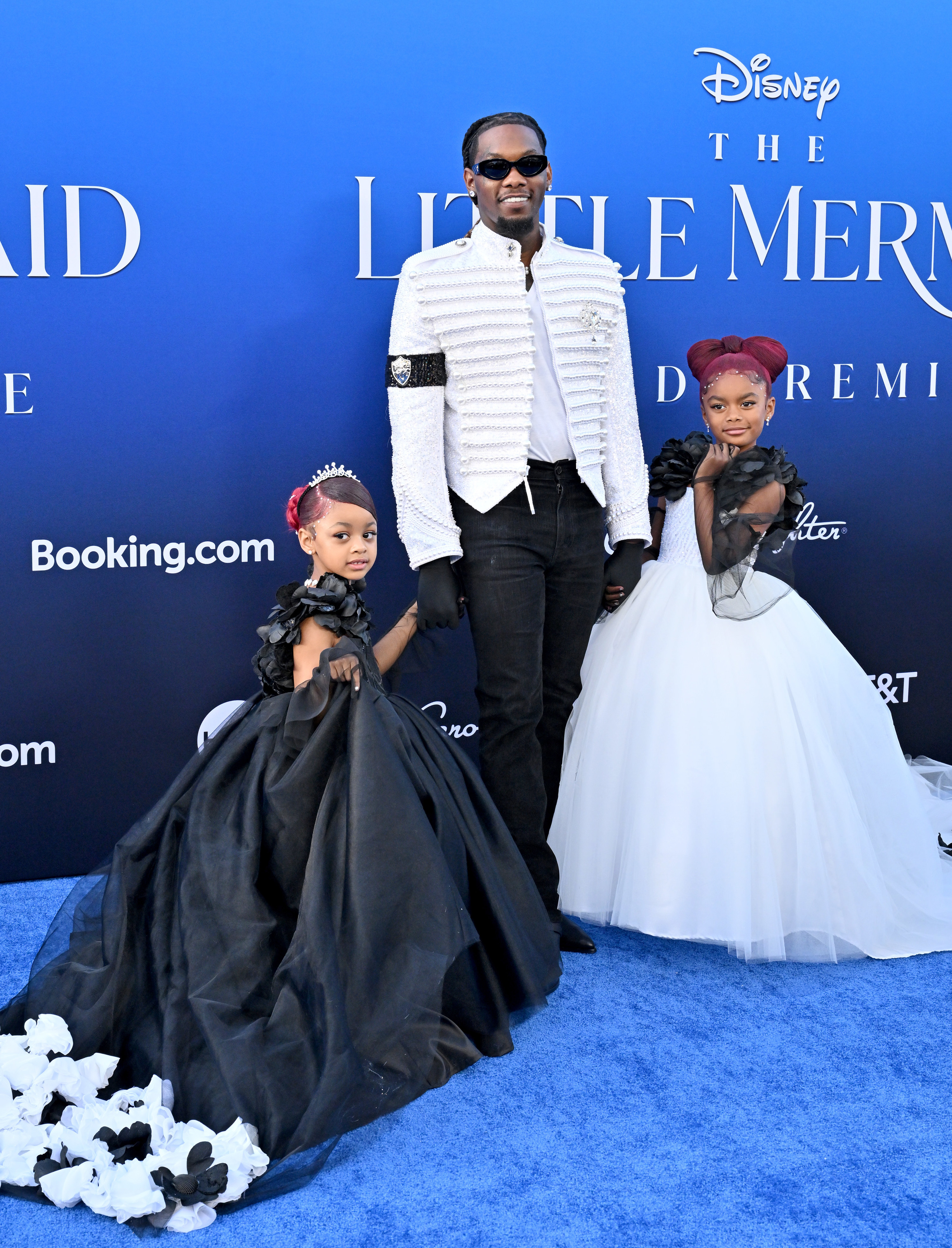 Offset on the red carpet with children