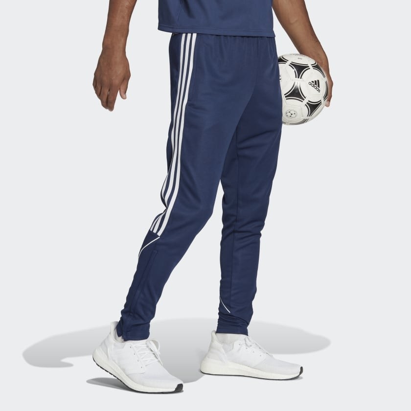 model wearing league pants in blue
