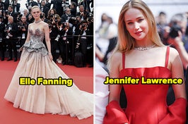 Elle Fanning vs Jennifer Lawrence on the Cannes red carpet