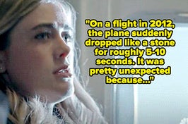 the woman from Manifest on the airplane