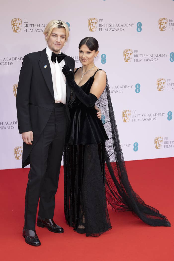 Jake Bongiovi and Millie Bobby Brown on the BAFTAs red carpet