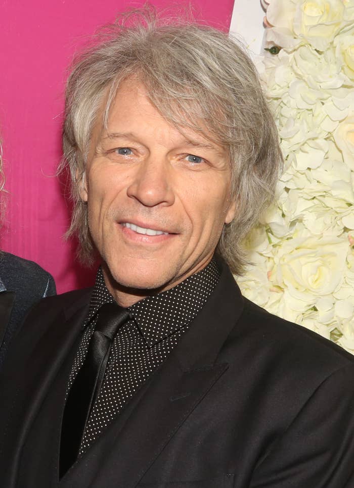 Closeup of Jon Bon Jovi in a suit and tie