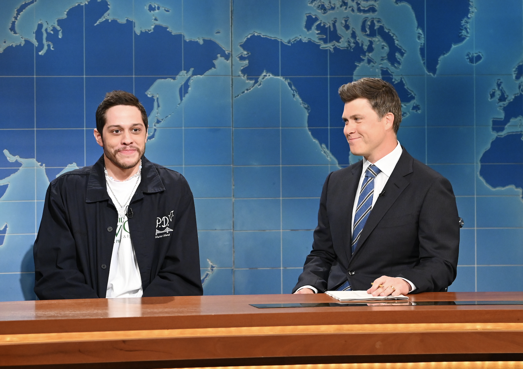 Pete Davidson on SNL&#x27;s Weekend Update with Colin Jost