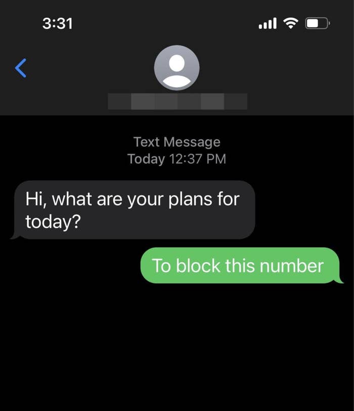 What are your plans for today? To block this number