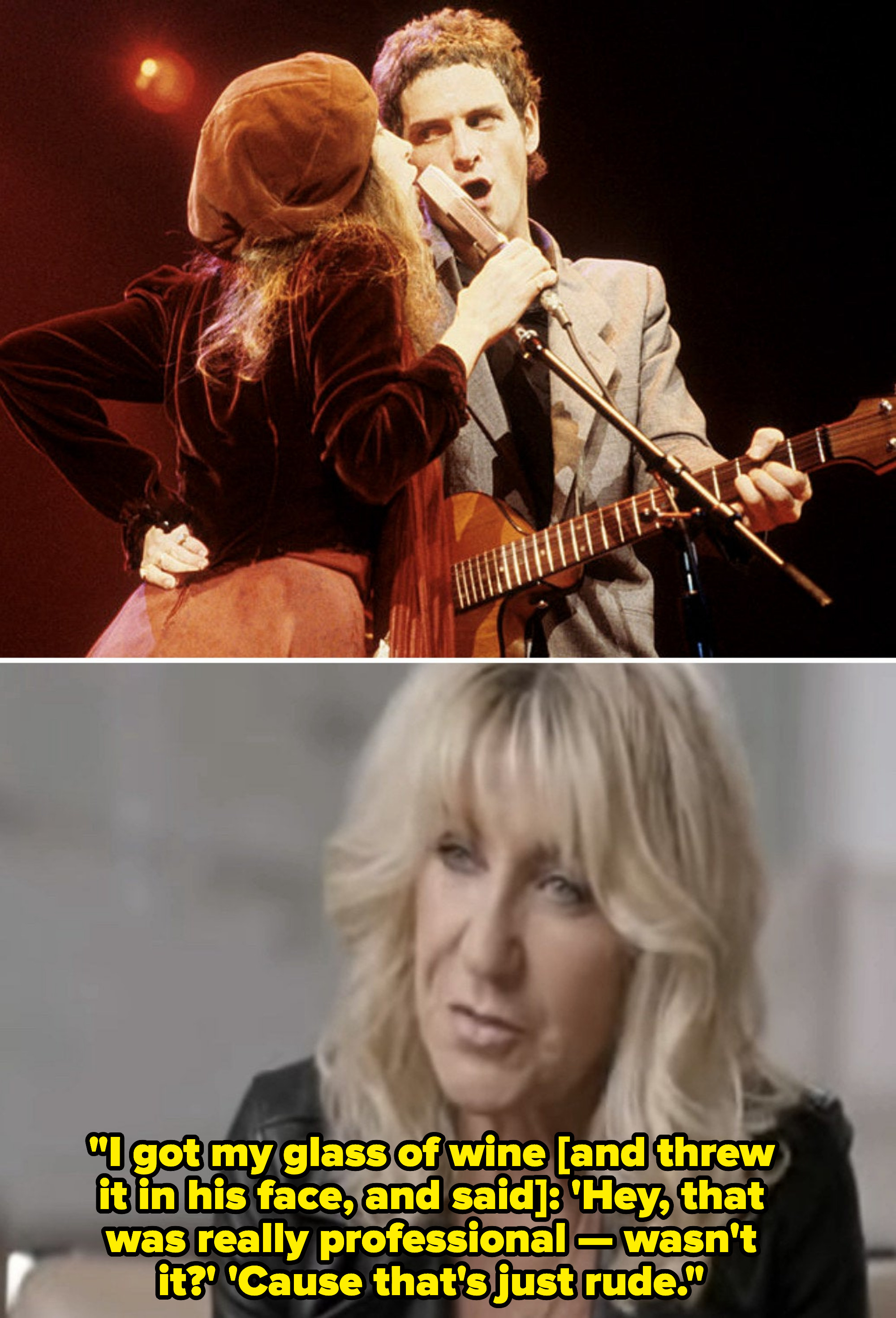 Nicks and Buckingham performing in late &#x27;70s; McVie in 2019 McVie documentary