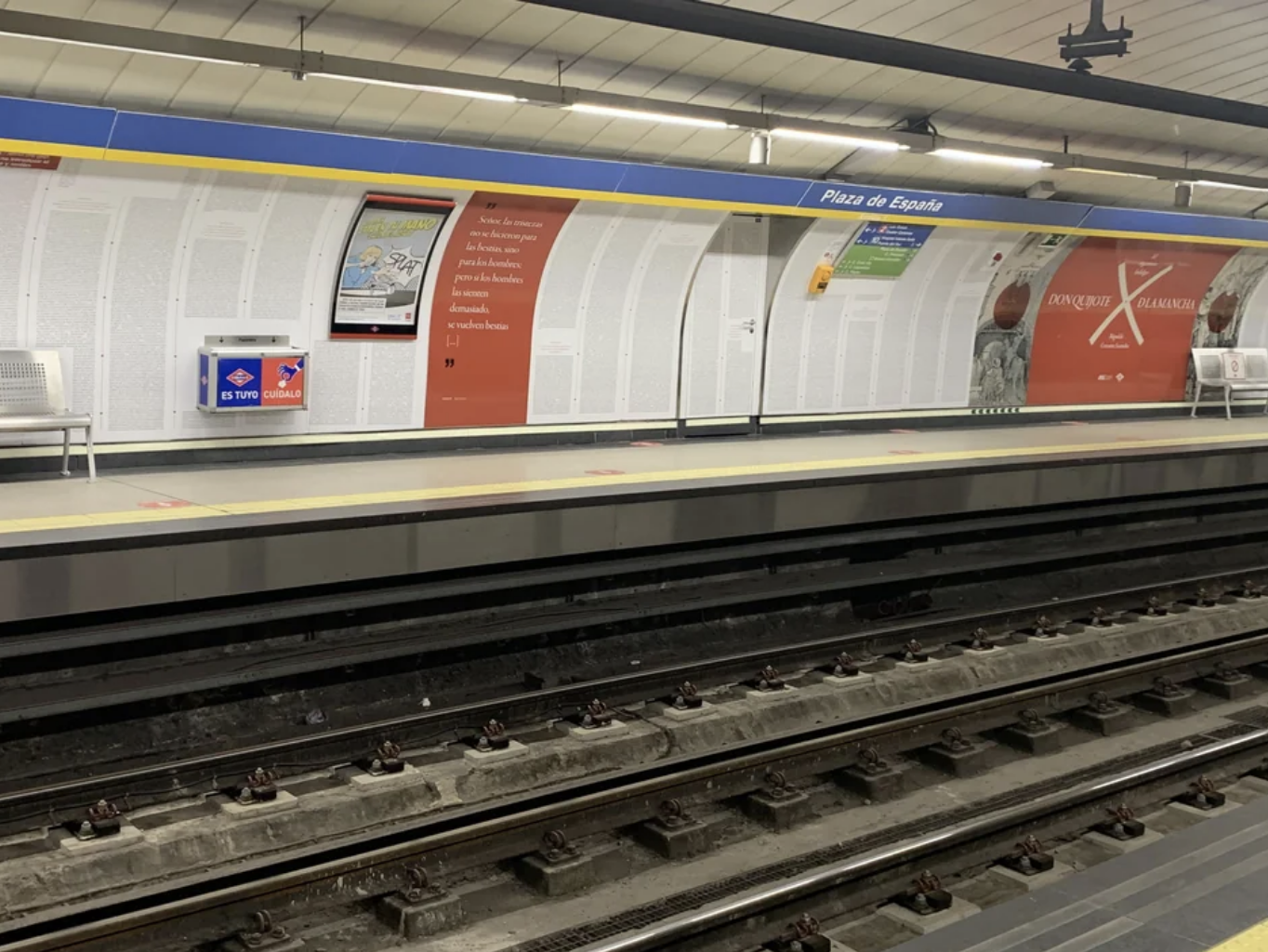 A book&#x27;s pages on the metro walls