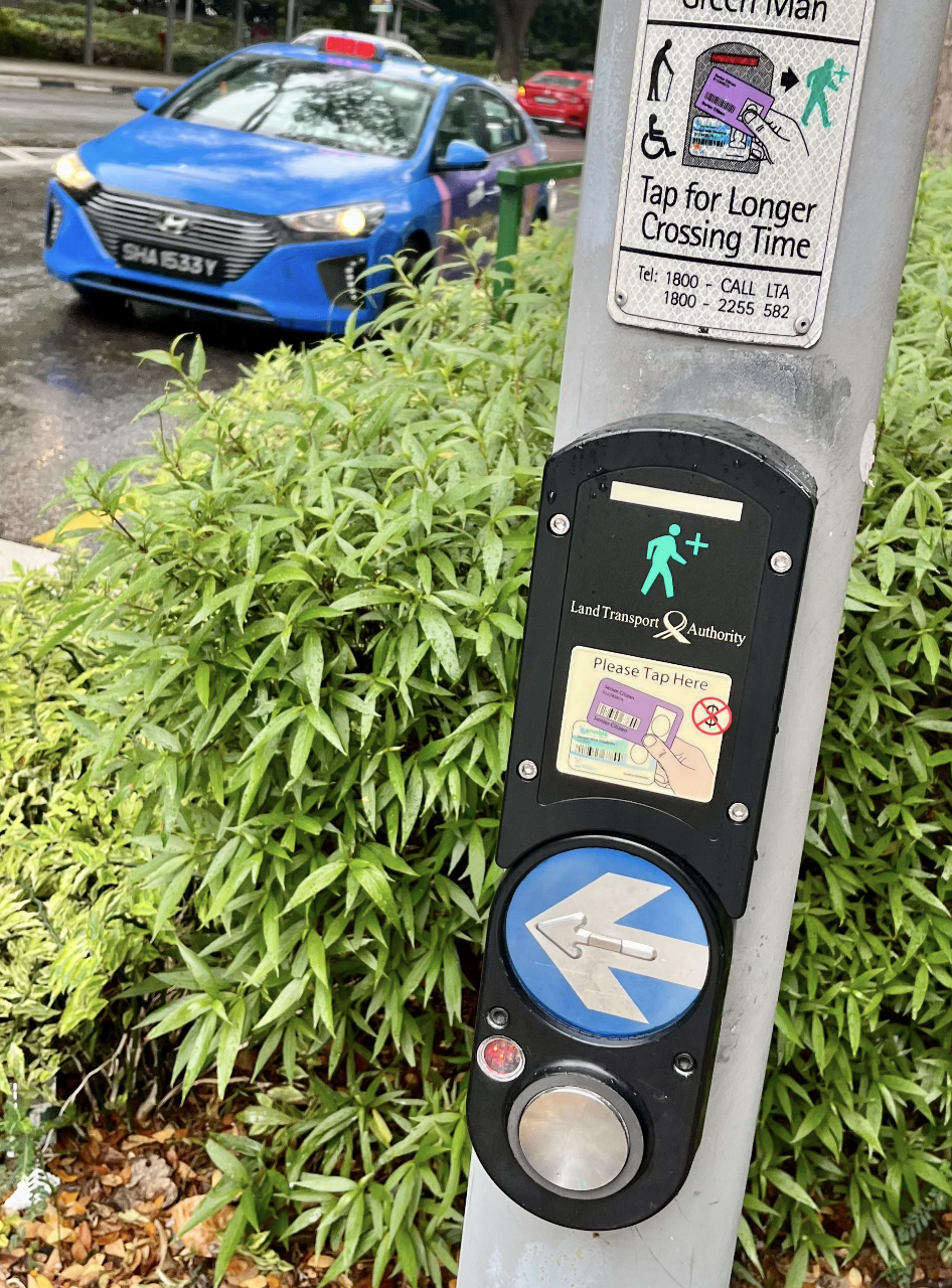 Buttons to cross in Singapore