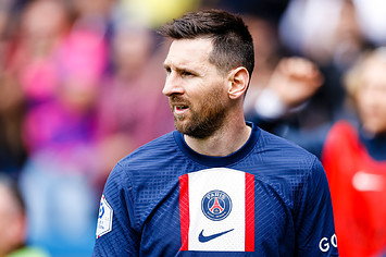 Lionel Messi of Paris Saint Germain walks in the field