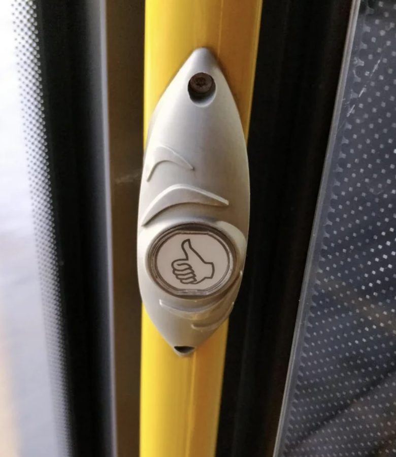 Buttons on a city bus