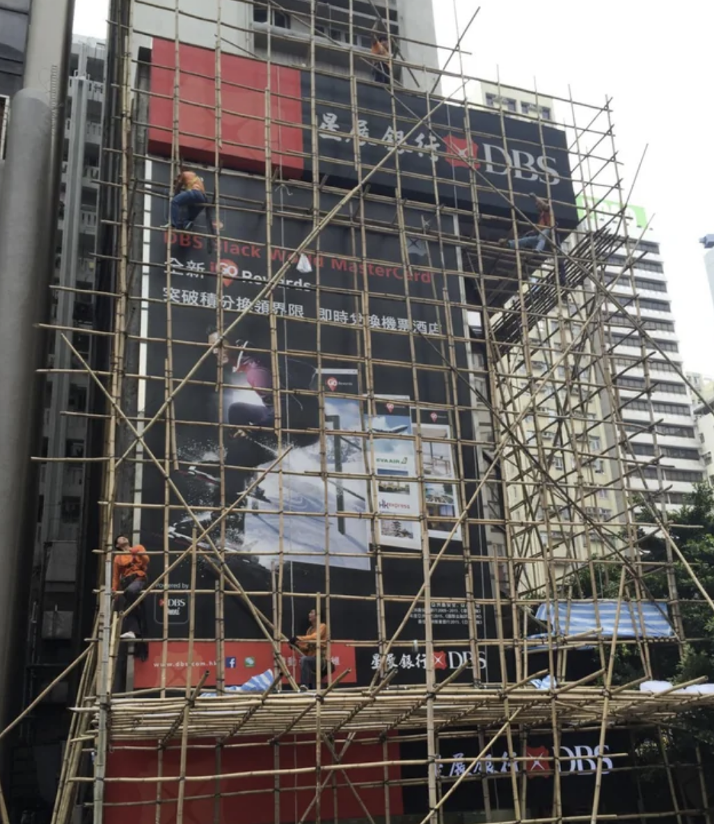 Scaffolding on a building